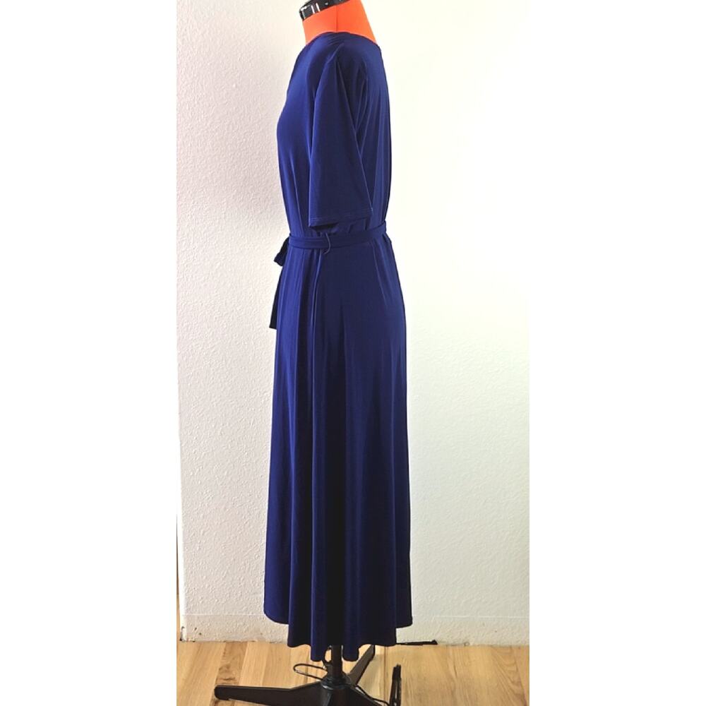 MSK V-Neck Midi Dress Navy Blue size Large - Picture 7 of 8